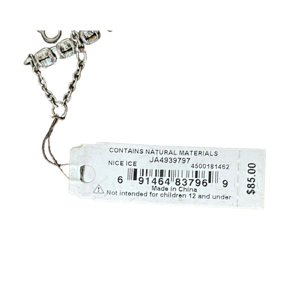 Fossil Nice Ice Necklace Silver Chain with Clear Rhinestone Crystals Elegant NWT - Picture 8 of 8